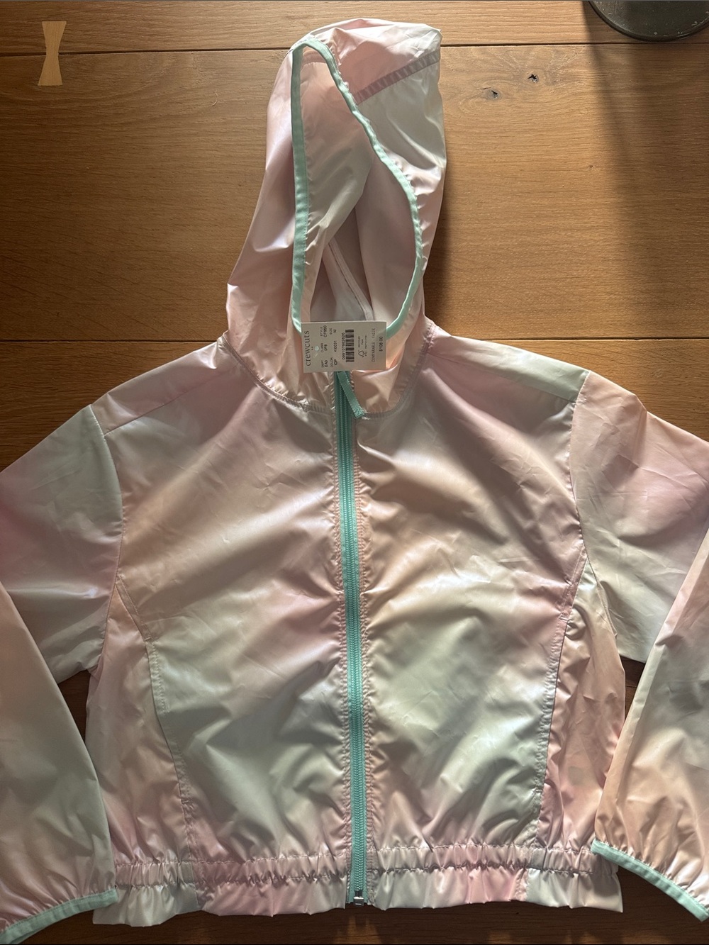 NWT Crewcuts Hooded Iridescent Windbreaker